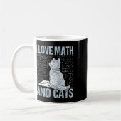 I Love Math And Cats Science Teacher Student Funny コーヒーマグカップ (左)