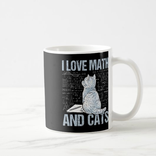 I Love Math And Cats Science Teacher Student Funny コーヒーマグカップ (右)