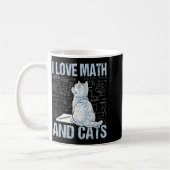 I Love Math And Cats Science Teacher Student Funny コーヒーマグカップ (左)