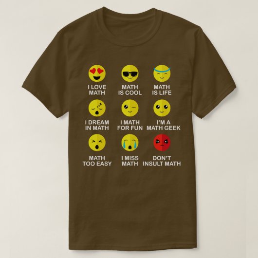 I Love Math Emoji おもしろい Mathmatic先生マスレット Tシャツ (デザイン正面)