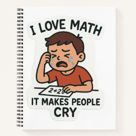 I Love Math – Funny Cartoon Sticker ノートブック
