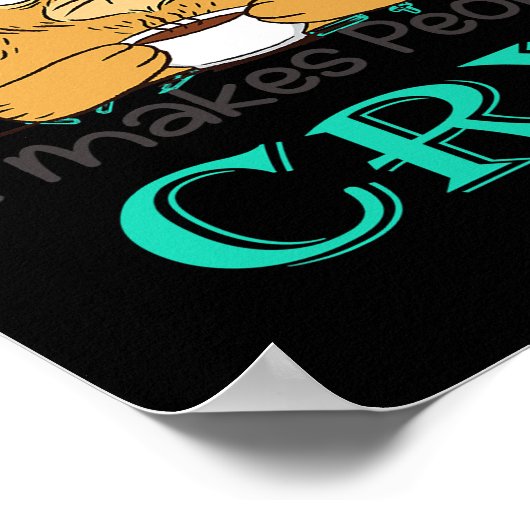 I Love Math It Makes People Cry Grumpy Funny Cat ポスター (角)