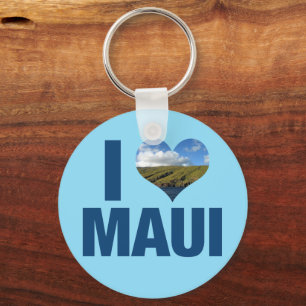 I Love Maui Hawaiiかわいいハワイアン写真 キーホルダー