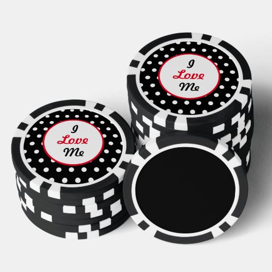 I Love Meトランプのポーカーチップ（黒、白、赤） ポーカーチップ (積み重ね)