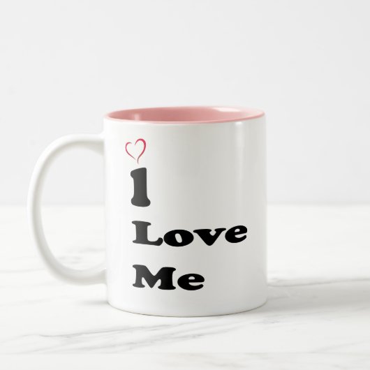 I Love Me Self-Love Typography Mug ツートーンマグカップ (左)