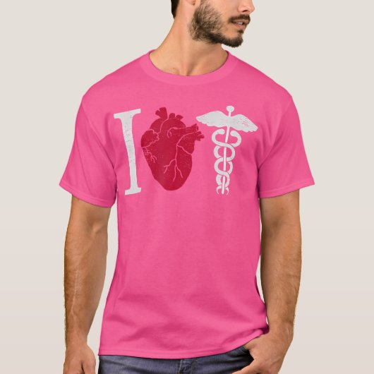 I Love Medicine – 解剖学的ハート心ナースD Tシャツ (正面)