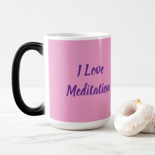 I Love Meditation Pink Morphing Mug モーフィングマグカップ (ドーナツ)