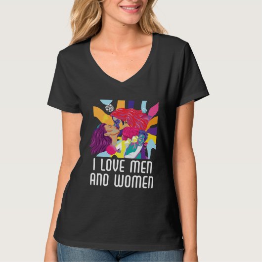 I Love Men And Women Bisexual Pride Bisexuality LG Tシャツ (正面)