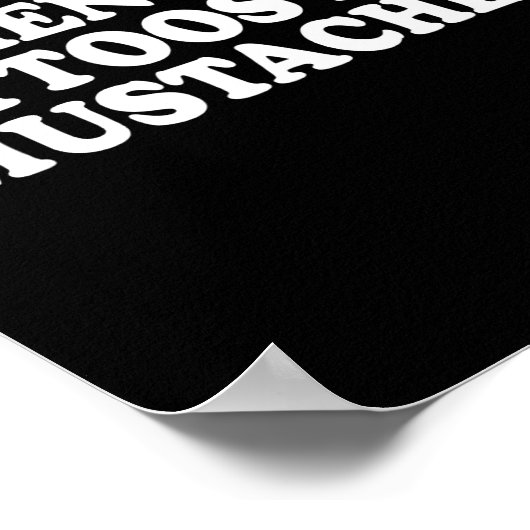 I Love Men With Tattoos And Mustaches Funny Quote  ポスター (角)