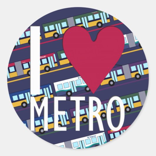 I Love Metroステッカー ラウンドシール (正面)