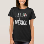 I Love Mexico Heartbeat Flag For Mexican Pride Tシャツ (正面)
