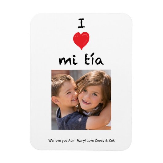 I Love Mi Tia Photo Magnet Keepsake マグネット (縦)