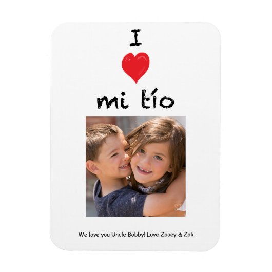 I Love Mi Tio Photo Magnet Keepsake マグネット (縦)