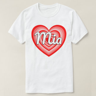 I Love Mia Heart Mia Name Funny Mia Tシャツ