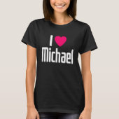 I Love Michael Pink Heart I Heart Michael Tシャツ (正面)