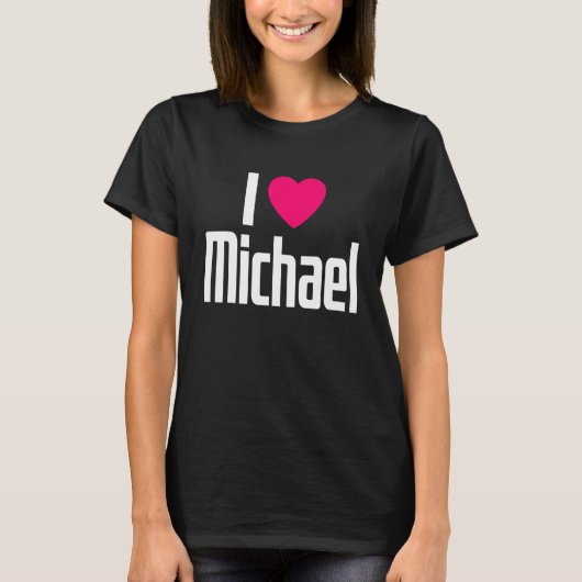 I Love Michael Pink Heart I Heart Michael Tシャツ (正面)