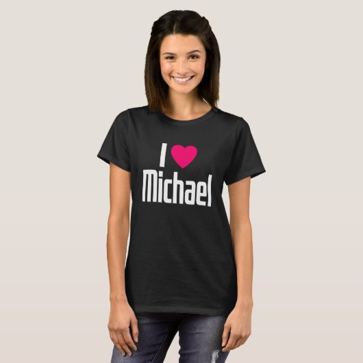 I Love Michael Pink Heart I Heart Michael Tシャツ (正面フル)