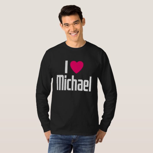 I Love Michael Pink Heart I Heart Michael Tシャツ (正面フル)
