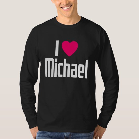 I Love Michael Pink Heart I Heart Michael Tシャツ (正面)