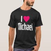 I Love Michael Pink Heart I Heart Michael Tシャツ (正面)