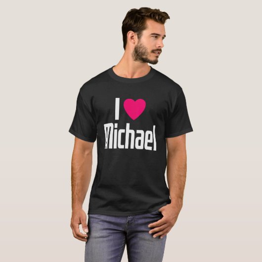 I Love Michael Pink Heart I Heart Michael Tシャツ (正面フル)