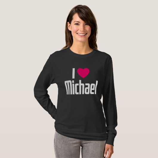 I Love Michael Pink Heart I Heart Michael Tシャツ (正面フル)