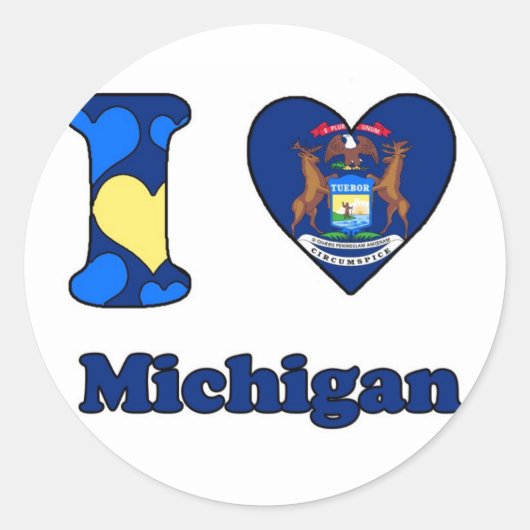 I love Michigan ラウンドシール (正面)