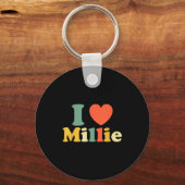 I Love Millie, I Heart Millie, Red Heart Valentine キーホルダー (正面)