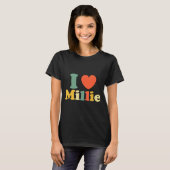 I Love Millie, I Heart Millie, Red Heart Valentine Tシャツ (正面フル)