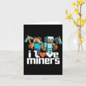 I Love Miners Funny Mining Gamer Xel Ckaxe  カード (黄色い花)