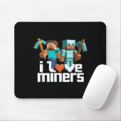 I Love Miners Funny Mining Gamer Xel Ckaxe  マウスパッド (マウス)