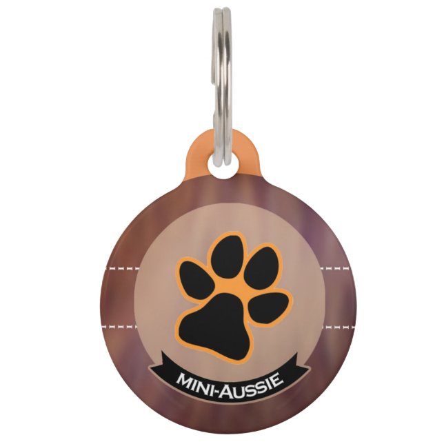 I love Mini-Aussies | Miniature American Shepherd ペット　ネームタグ (正面)
