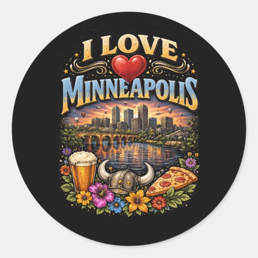 I Love Minneapolis ラウンドシール (正面)