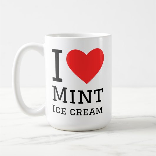 I love mint ice cream コーヒーマグカップ (左)