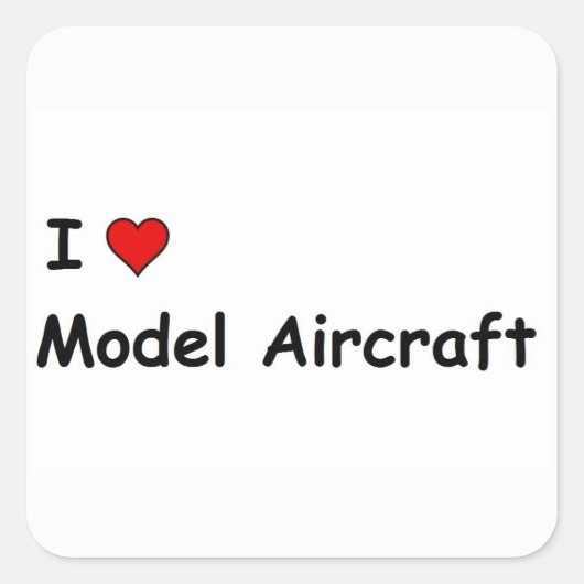I Love Model Aircraft スクエアシール (正面)