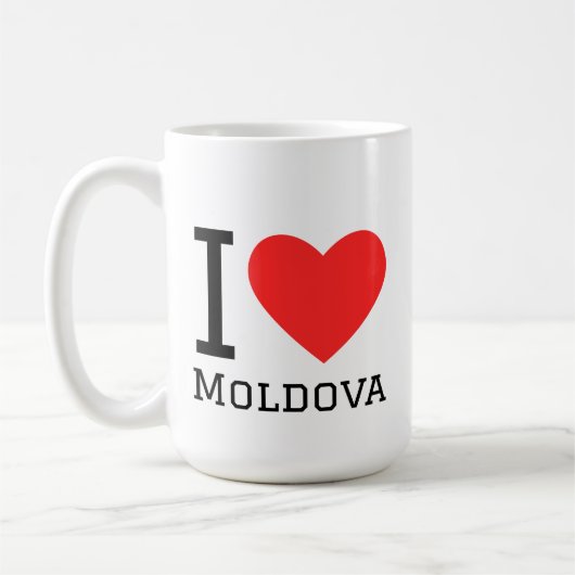 I love moldova square sticker コーヒーマグカップ (左)