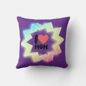 I Love Mom Colorful Neon Star クッション (裏面)