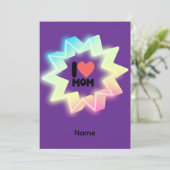 I Love Mom Colorful Neon Star サンキューカード (スタンド正面)