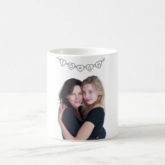 I Love Mom | Personalized Mother's Day Gift Mug コーヒーマグカップ (中央)