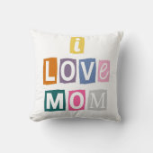 I Love Mom Ransom Note Magazine Cutout Typography クッション (正面)