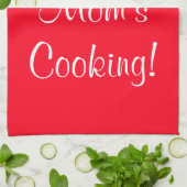 I Love Moms （名前）料理赤白 キッチンタオル (折り畳み)