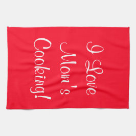 I Love Moms （名前）料理赤白 キッチンタオル