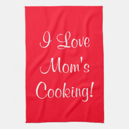 I Love Moms （名前）料理赤白 キッチンタオル