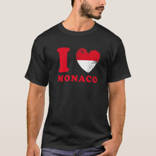 I Love Monaco Drapeau en forme de coeur Monaco 1 Tシャツ