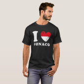 I Love Monaco  Drapeau en forme de cœur Monaco 1 Tシャツ (正面フル)