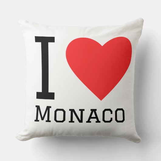 I love Monaco square sticker クッション (正面)
