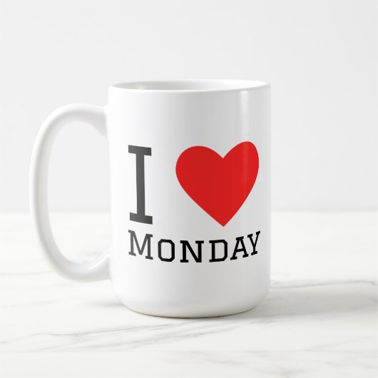 I love monday square sticker コーヒーマグカップ (左)