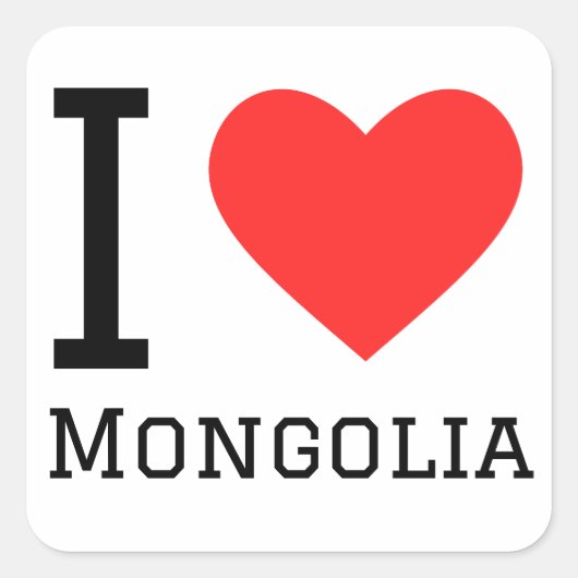 I love Mongolia  スクエアシール (正面)