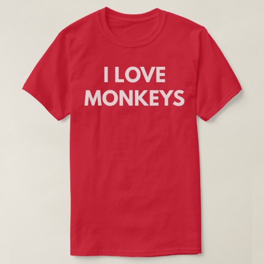 I Love Monkey - 1 Tシャツ (デザイン正面)