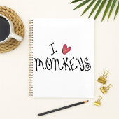 I Love Monkeys Cute Handwritten Typography プランナー手帳